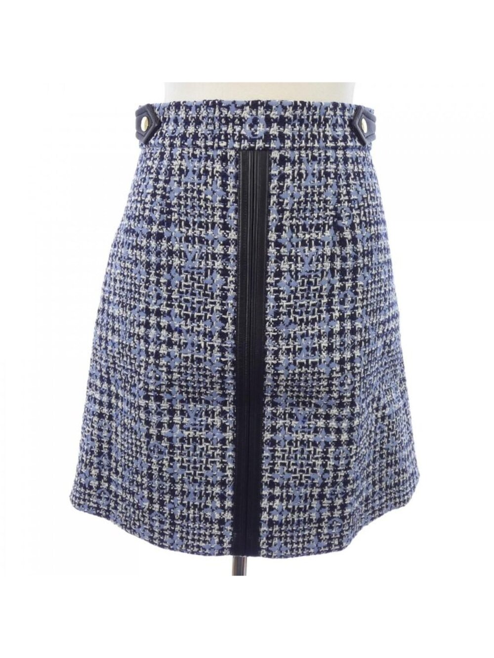 Louis Vuitton Leather Accent Monogram Skirt